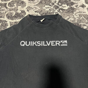 Men's Quiksilver Black Short Sleeve Tee XL with Gray Logo